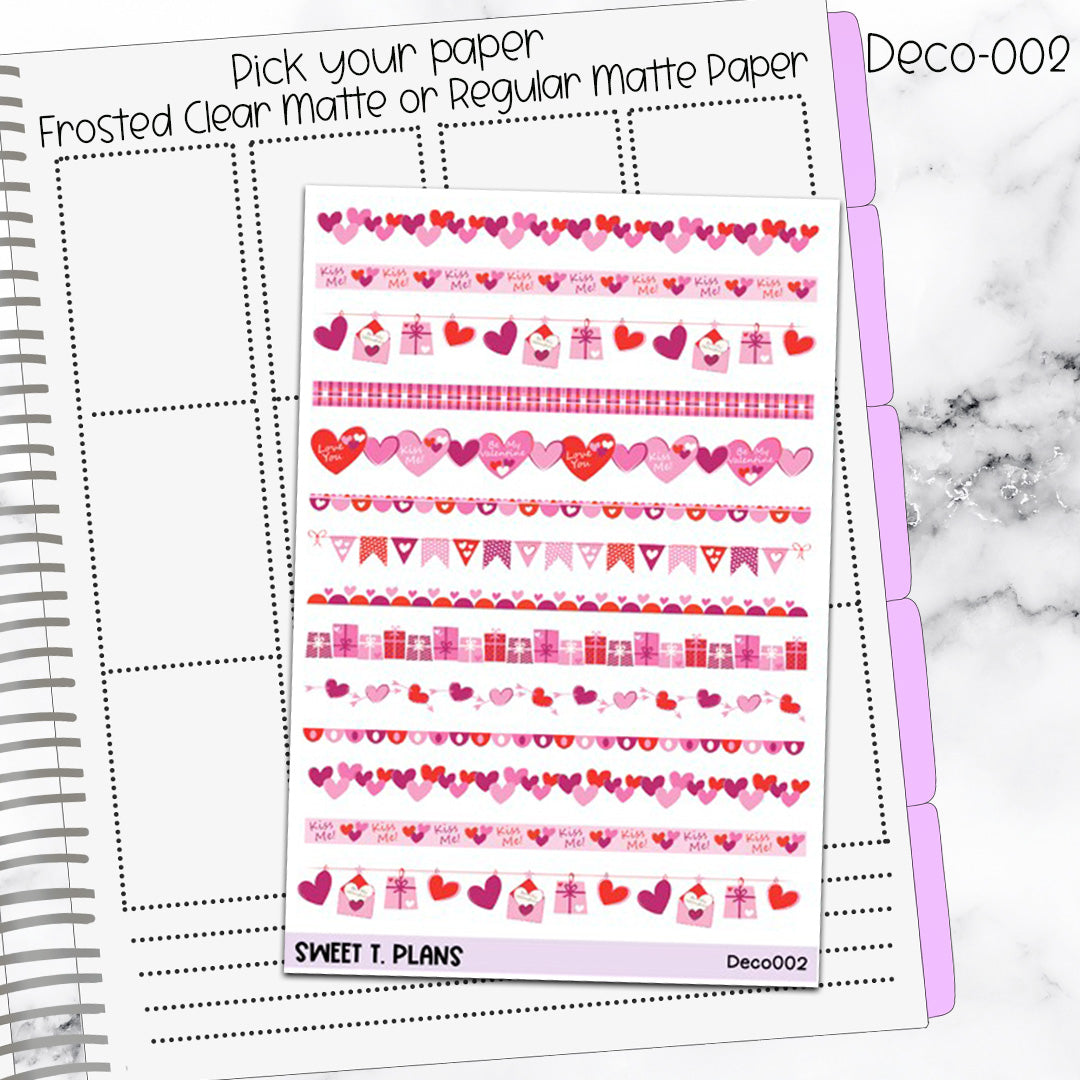 Deco Clipart Sticker Sheet (Deco-002) Valentine Border – Sweet T