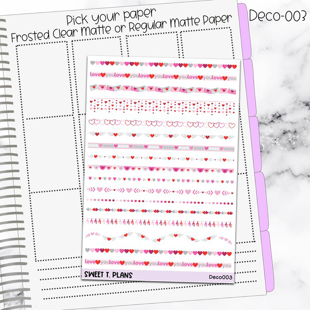 Deco Clipart Sticker Sheet (Deco-005) Valentine Border – Sweet T