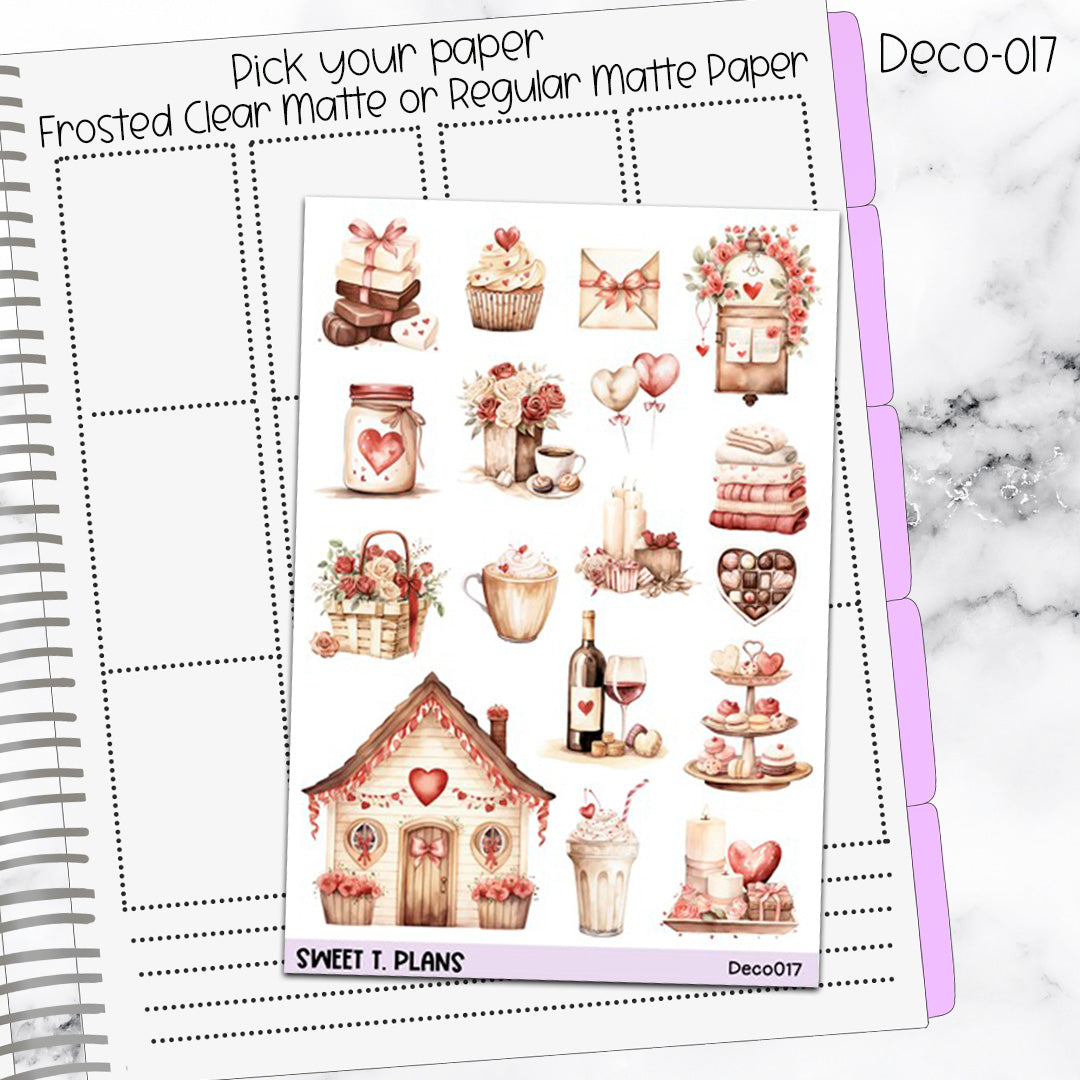 Deco Clipart Sticker Sheet (Deco-002) Valentine Border – Sweet T