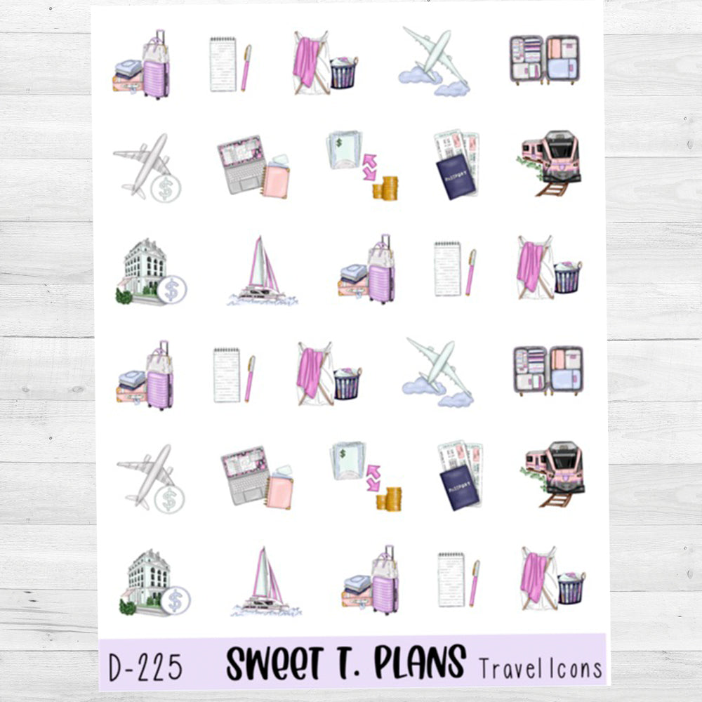 Travel Adventure Sticker Sheet Aesthetic Tumbler Sticker Sheet