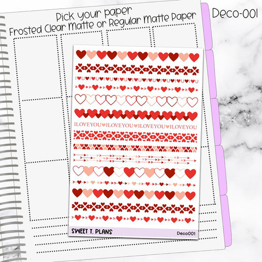 Deco Clipart Sticker Sheet (Deco-001) Valentine Border