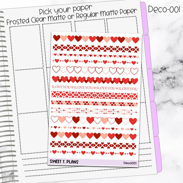 Deco Clipart Sticker Sheet (Deco-005) Valentine Border – Sweet T