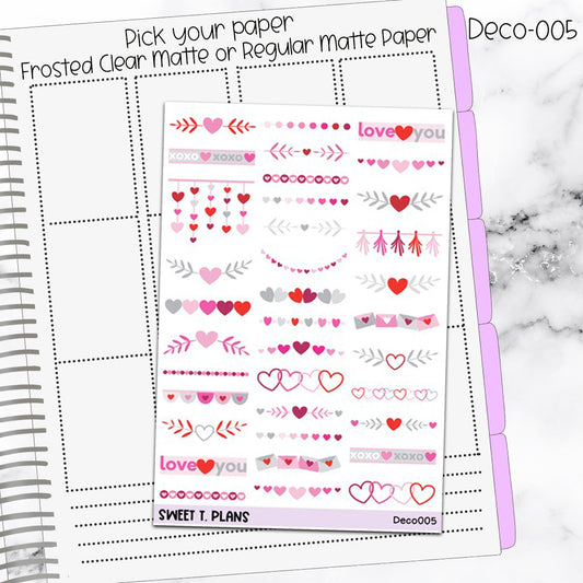 Deco Clipart Sticker Sheet (Deco-005) Valentine Border