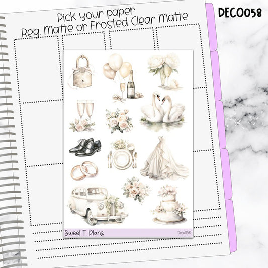 Deco Clipart Sticker Sheet (Deco-058) Wedding