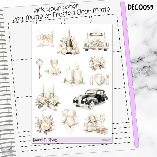 Deco Clipart Sticker Sheet (Deco-059) Wedding