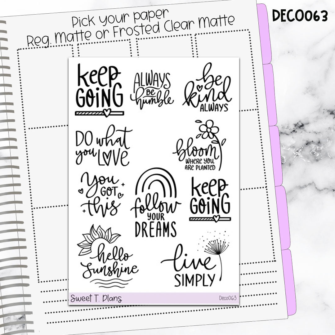 Deco Clipart Sticker Sheet (Deco-063) Quotes