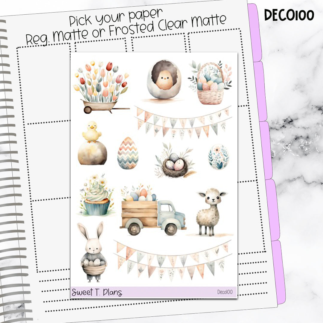 Deco Clipart Sticker Sheet (Deco-100) Spring Easter