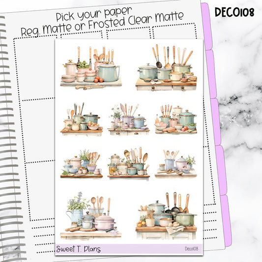 Deco Clipart Sticker Sheet (Deco-108) Cooking