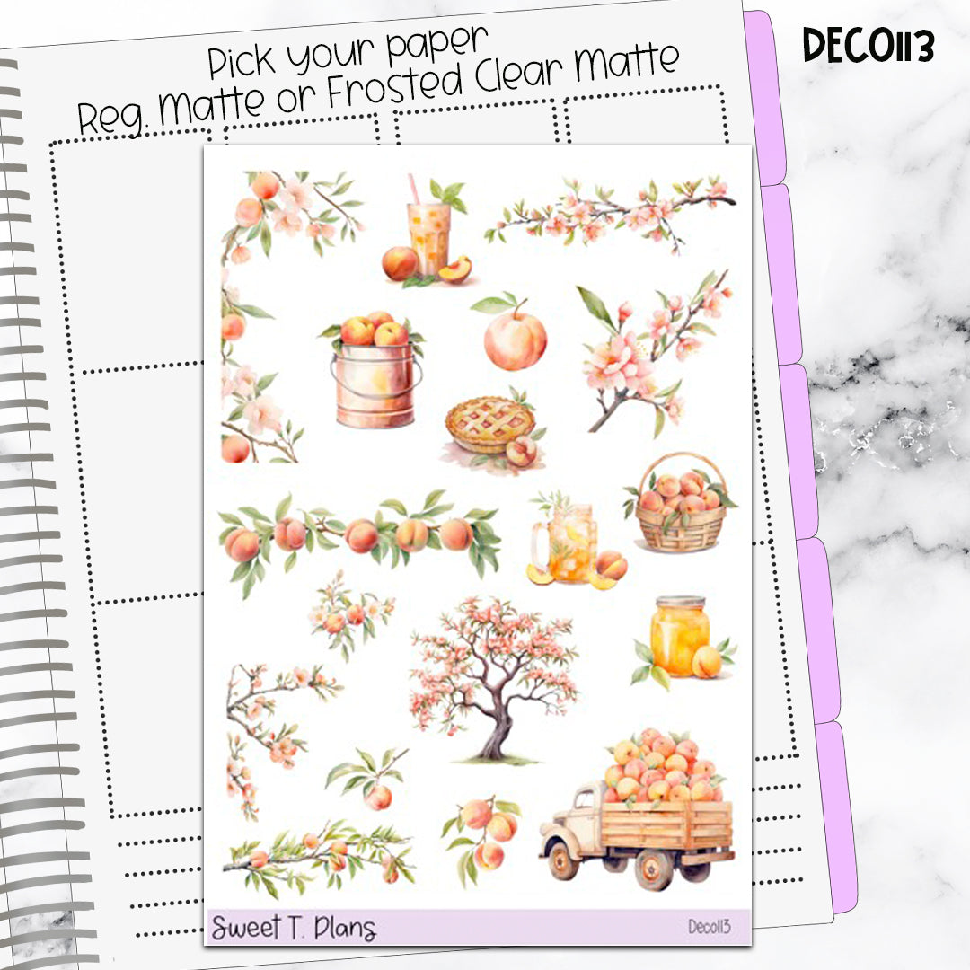 Deco Clipart Sticker Sheet (Deco-113) Peaches