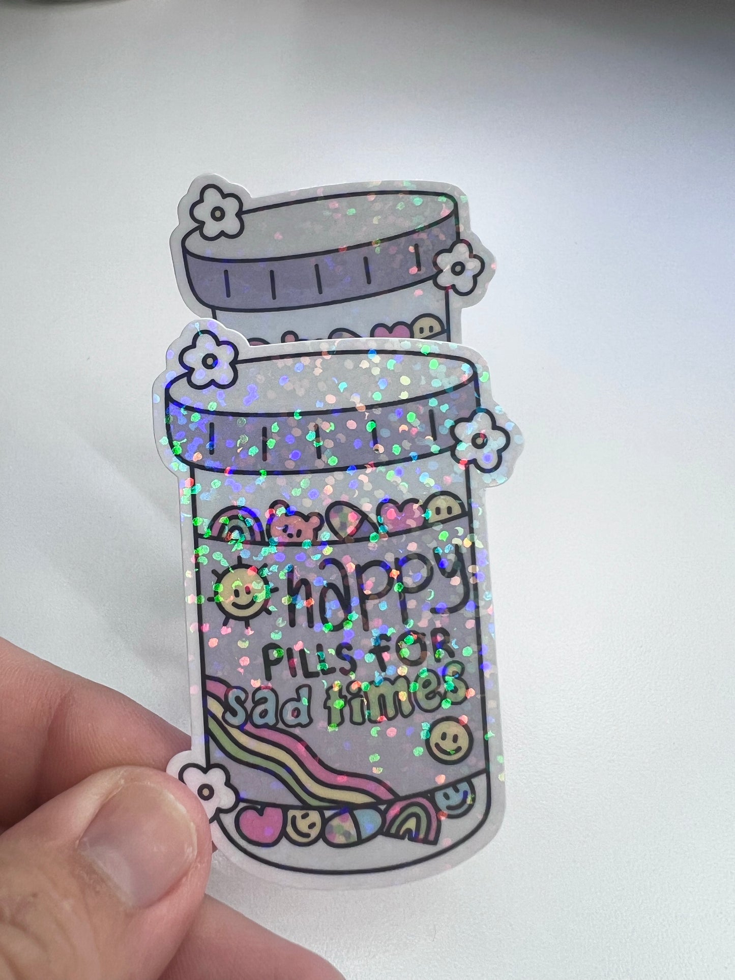 Happy Pills for Sad Times Die Cut Sticker