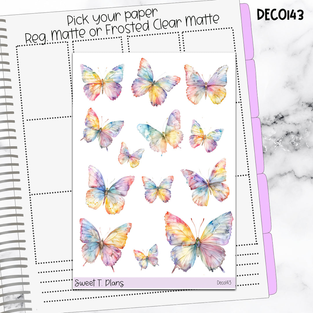 Deco Clipart Sticker Sheet (Deco-143) Butterflies