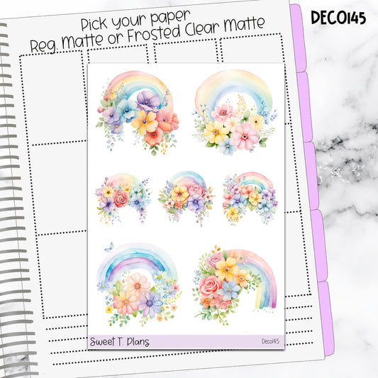 Deco Clipart Sticker Sheet (Deco-145) Rainbows