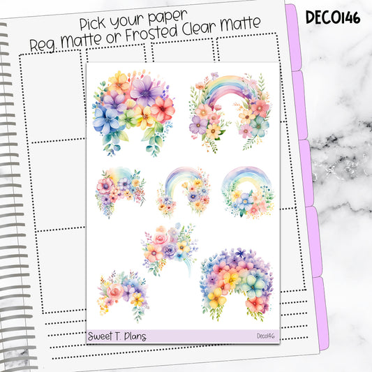 Deco Clipart Sticker Sheet (Deco-146) Rainbows