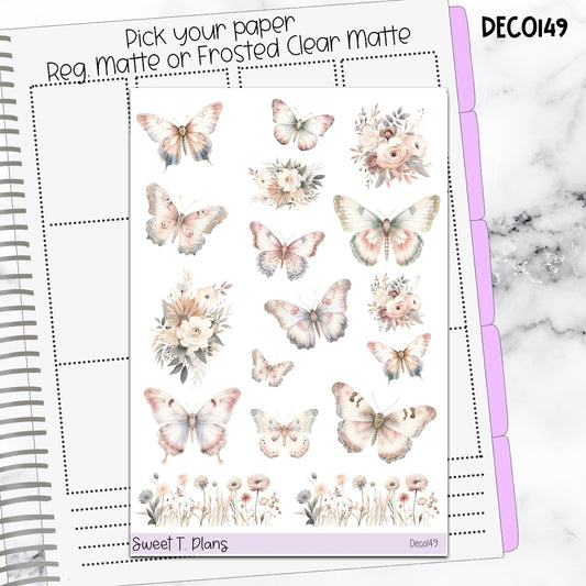 Deco Clipart Sticker Sheet (Deco-149)Butterflies