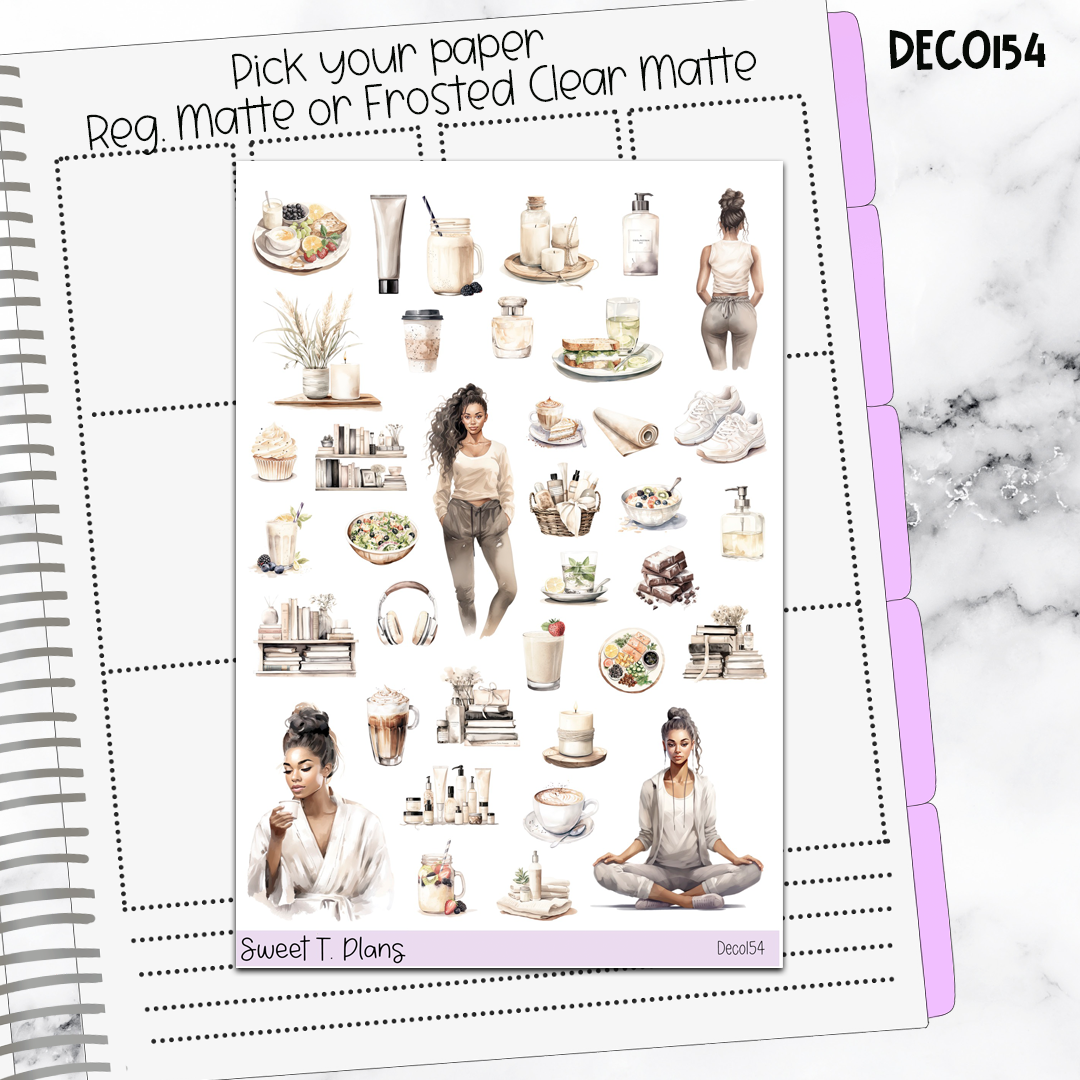 Deco Clipart Sticker Sheet (Deco-154) Self Care