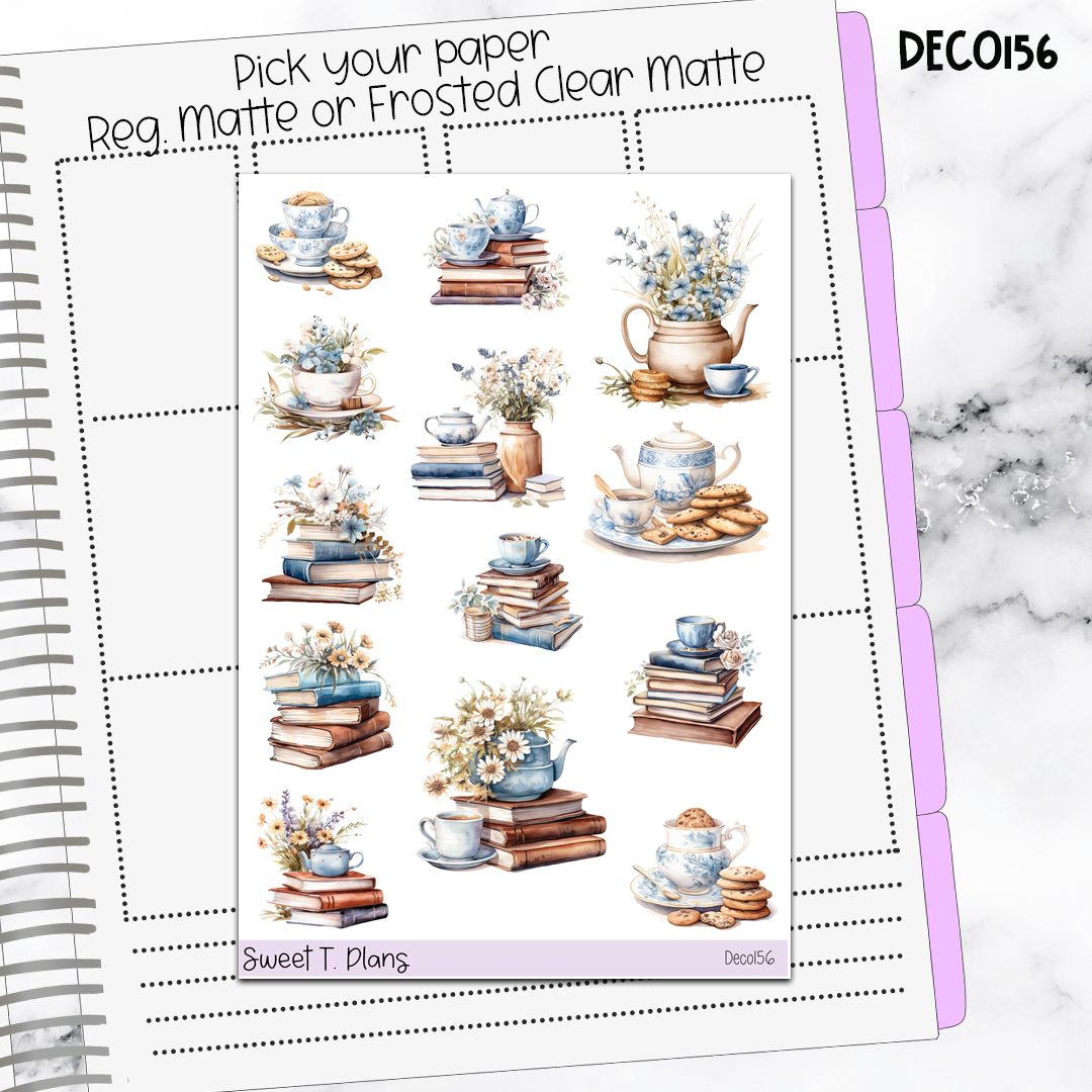 Deco Clipart Sticker Sheet (Deco-156) Books Reading