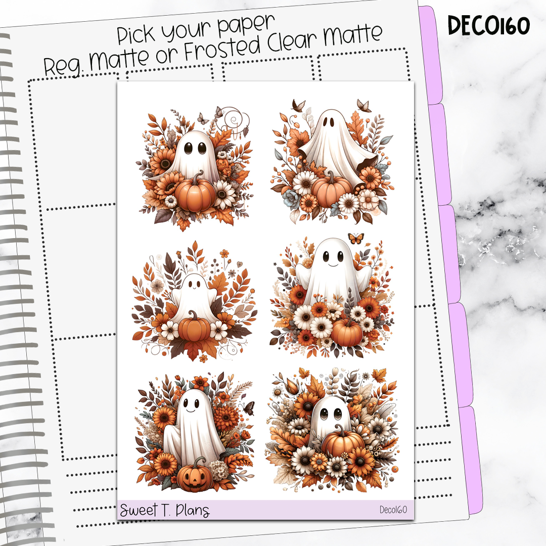 Deco Clipart Sticker Sheet (Deco-160) Fall Ghost