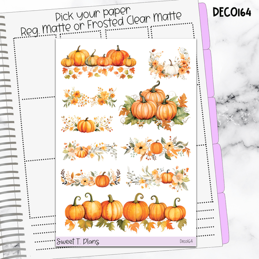 Deco Clipart Sticker Sheet (Deco-164) Fall Pumpkin Border