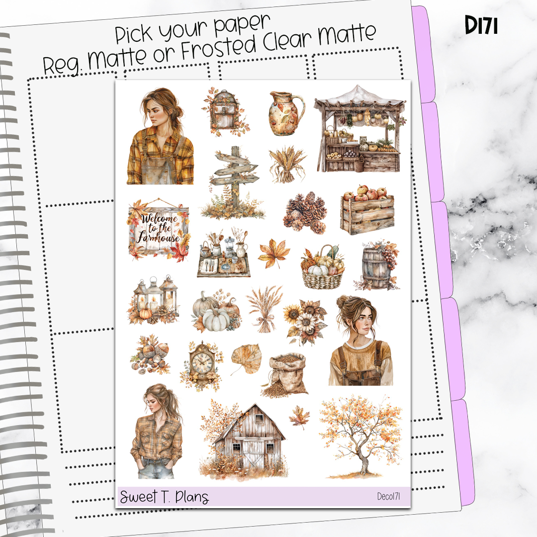 Deco Clipart Sticker Sheet (Deco-171) Fall Autumn