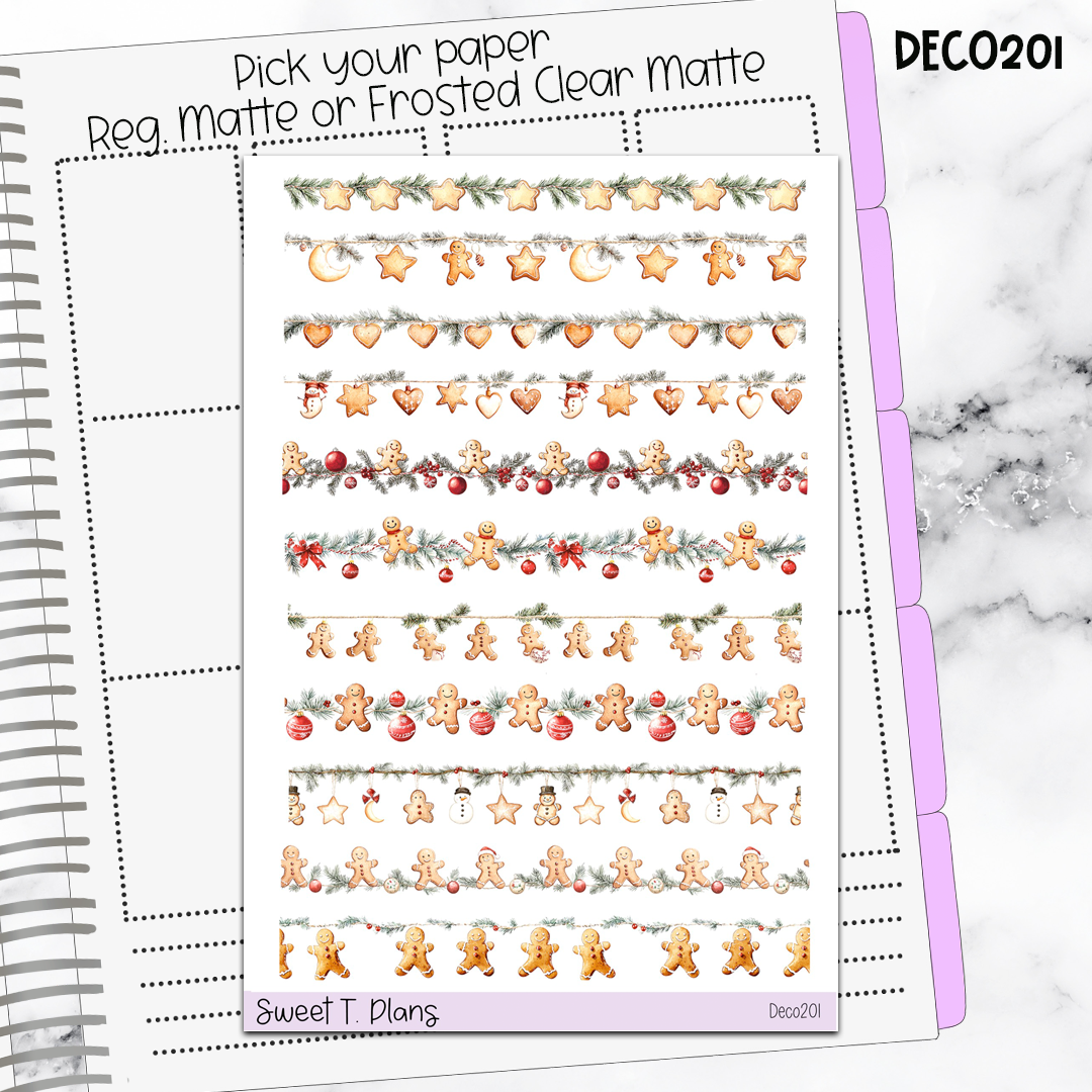 Deco Clipart Sticker Sheet (Deco-201) Christmas Borders