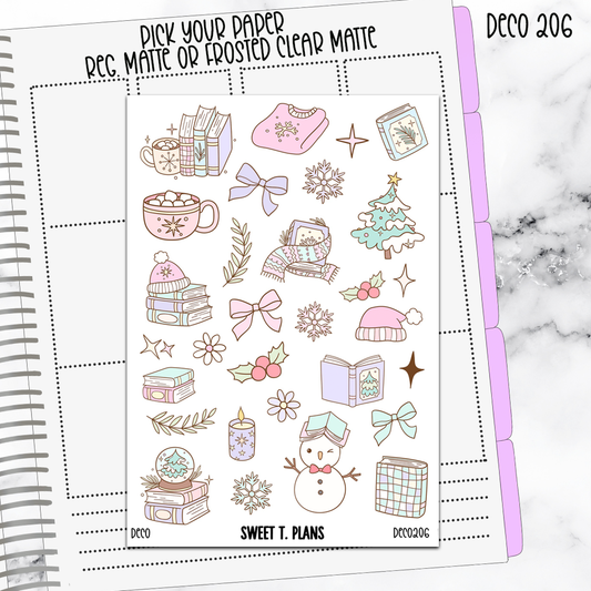 Deco Clipart Sticker Sheet (Deco-206) Winter Read