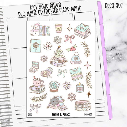 Deco Clipart Sticker Sheet (Deco-207) Winter Read