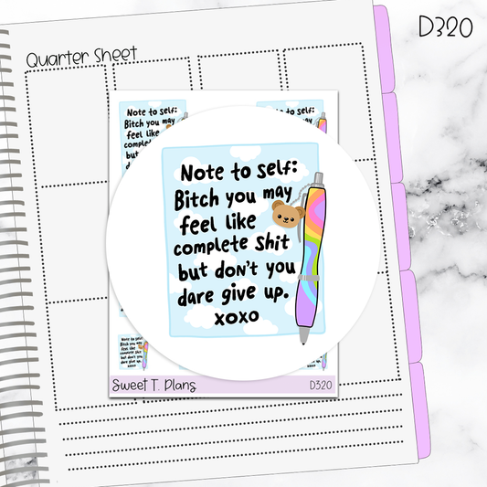 Quotes Note to Self:...  Planner Sticker Sheet (D320)