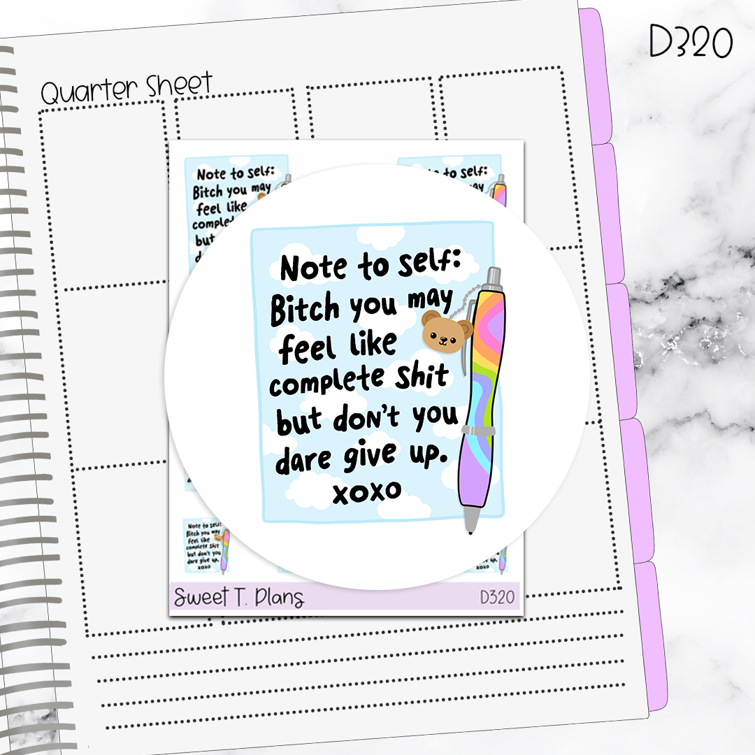 Quotes Note to Self:...  Planner Sticker Sheet (D320)