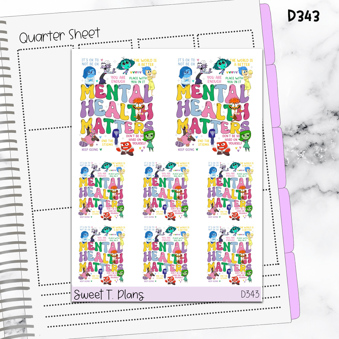 Quote Mental Health Matters Planner Sticker Sheet (D343)