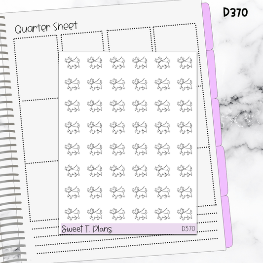 Doodle Dog Walking Planner Sticker Sheet (D370)