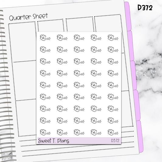 Doodle Watering Garden Planner Sticker Sheet (D372)