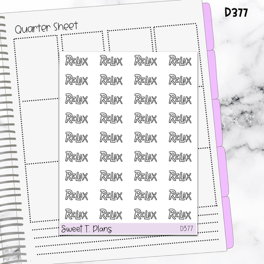 Doodle Workout Planner Sticker Sheet (D377)