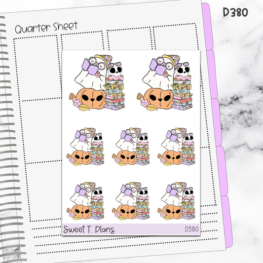 Doodle Groovy Ghost Read Sticker Sheet (D380)