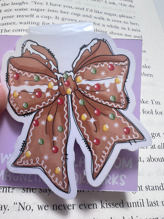 GingerbreadBow Magnetic Bookmark