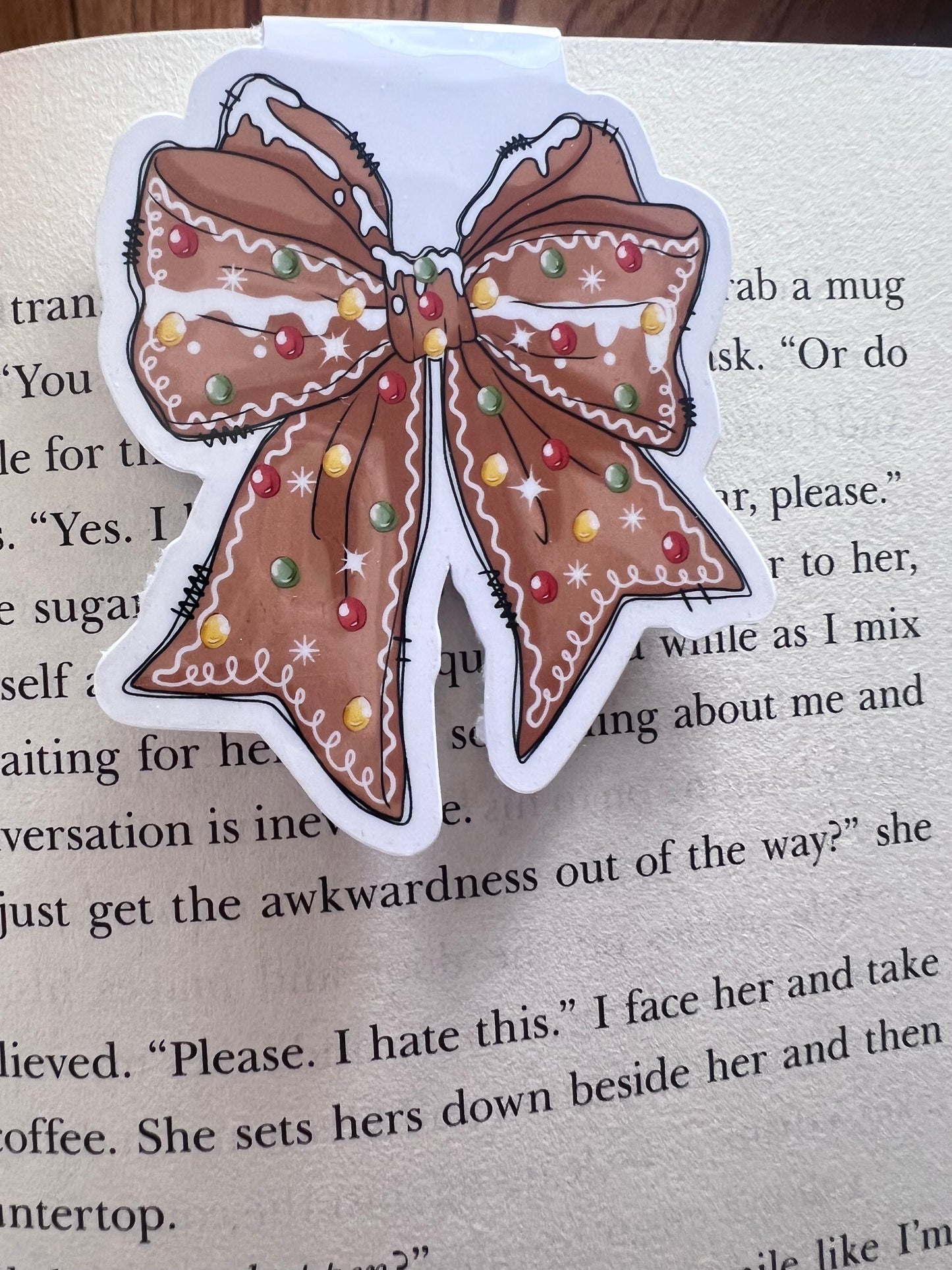 GingerbreadBow Magnetic Bookmark