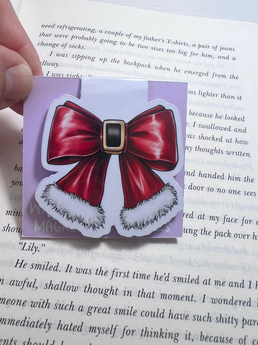 Santa Bow Magnetic Bookmark