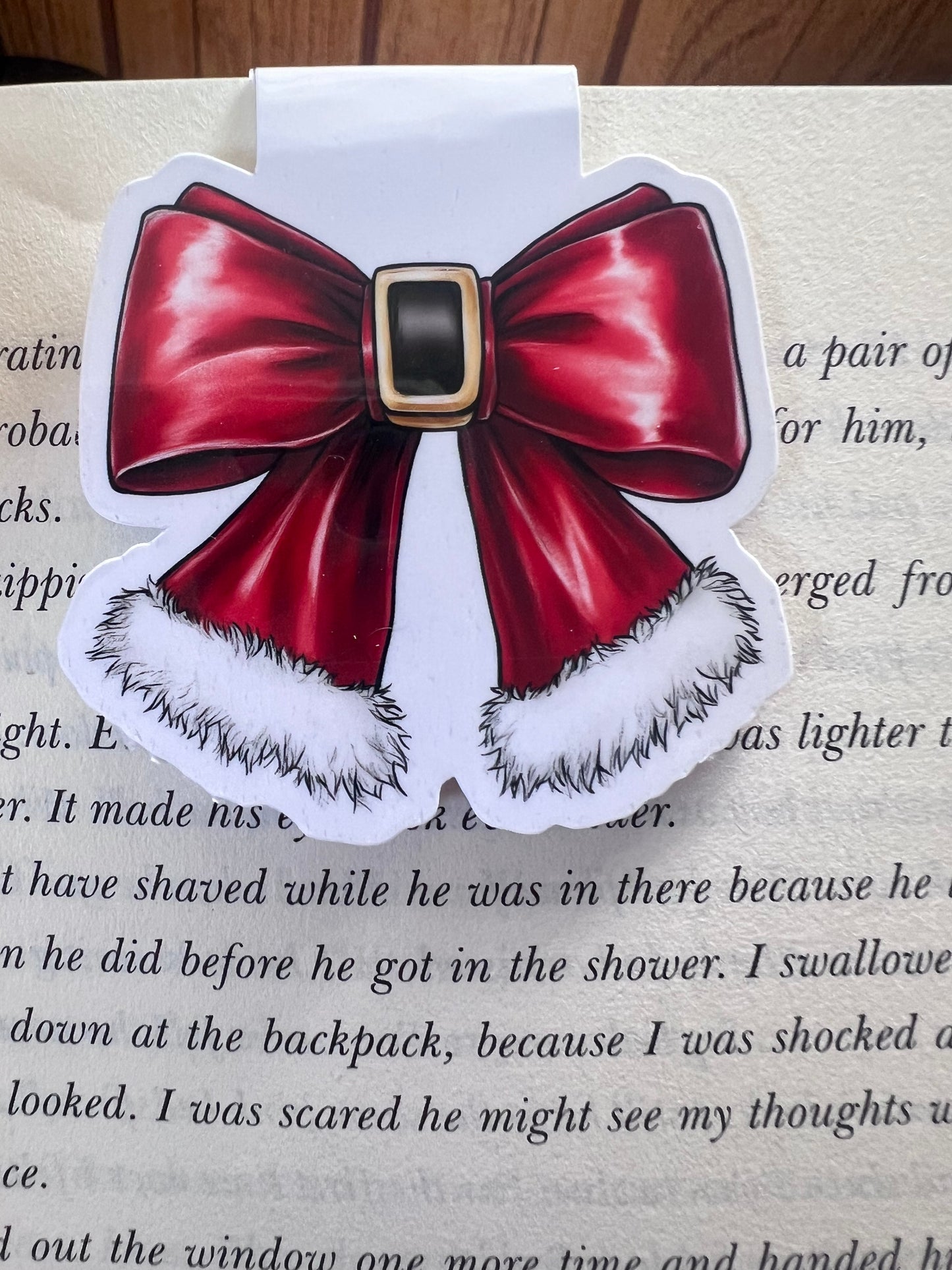 Santa Bow Magnetic Bookmark