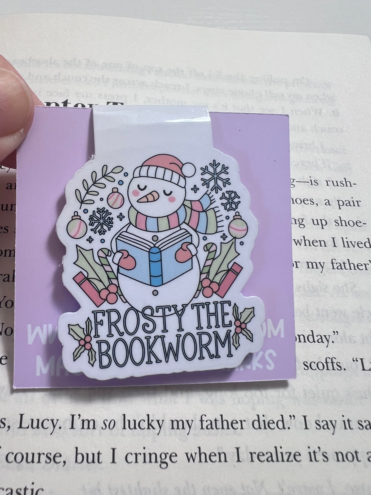 Frosty the Bookworm Magnetic Bookmark