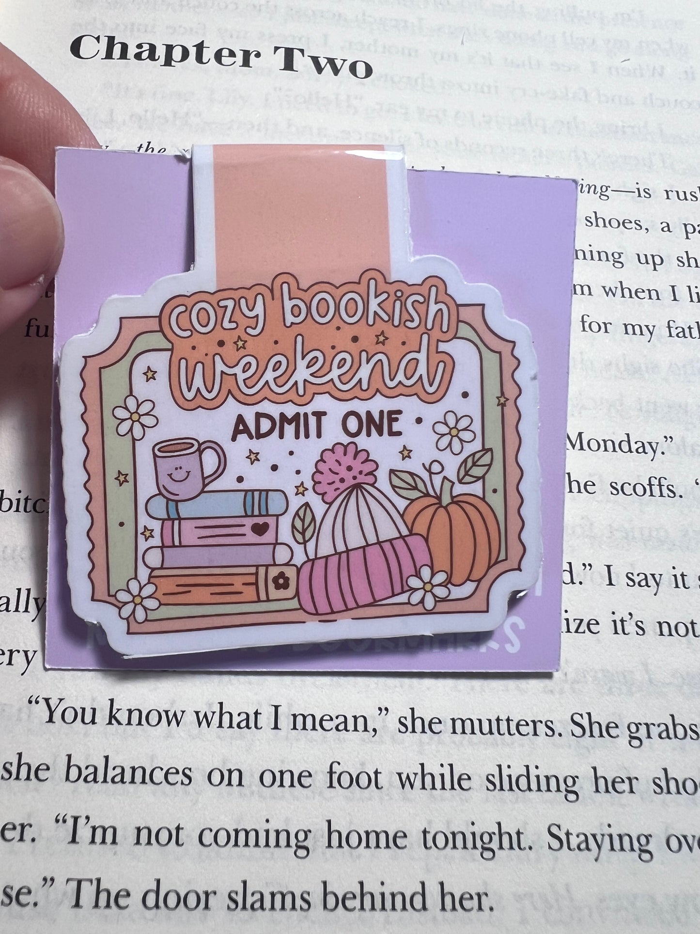 Cozy Bookish Weekend Magnetic Bookmark