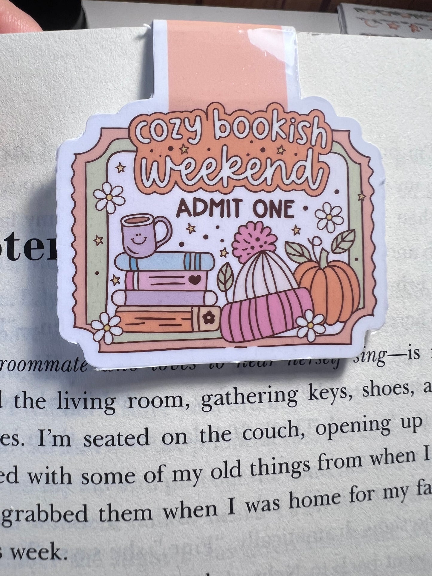 Cozy Bookish Weekend Magnetic Bookmark