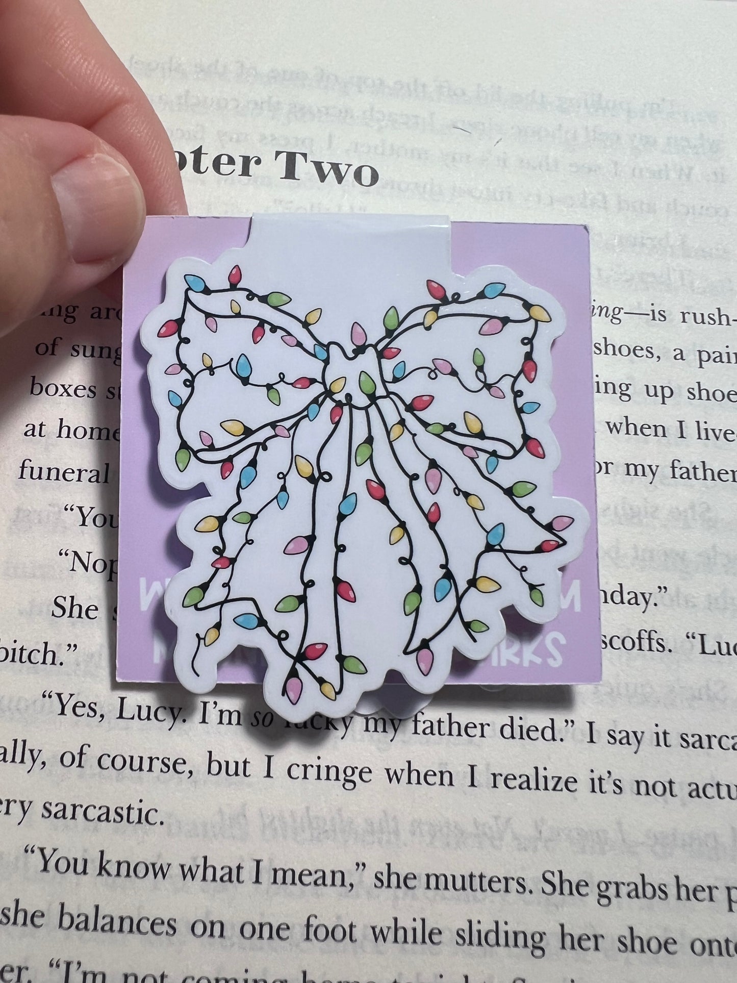 Christmas Light Bow  Magnetic Bookmark