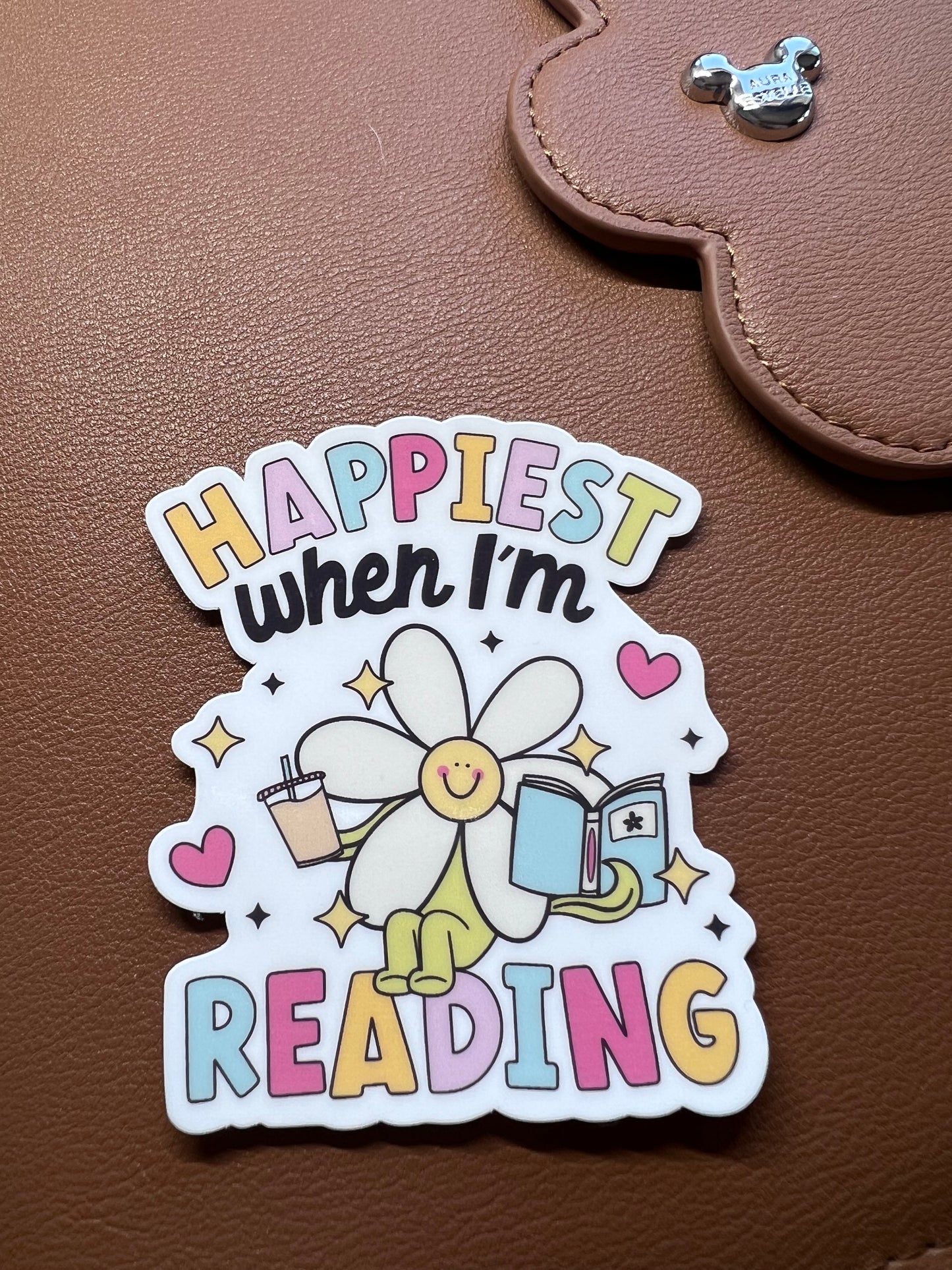 Happiest When I'm Reading Die Cut Sticker