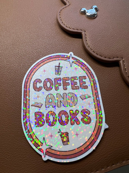 Coffee And Books Die Cut Sticker (b 008)