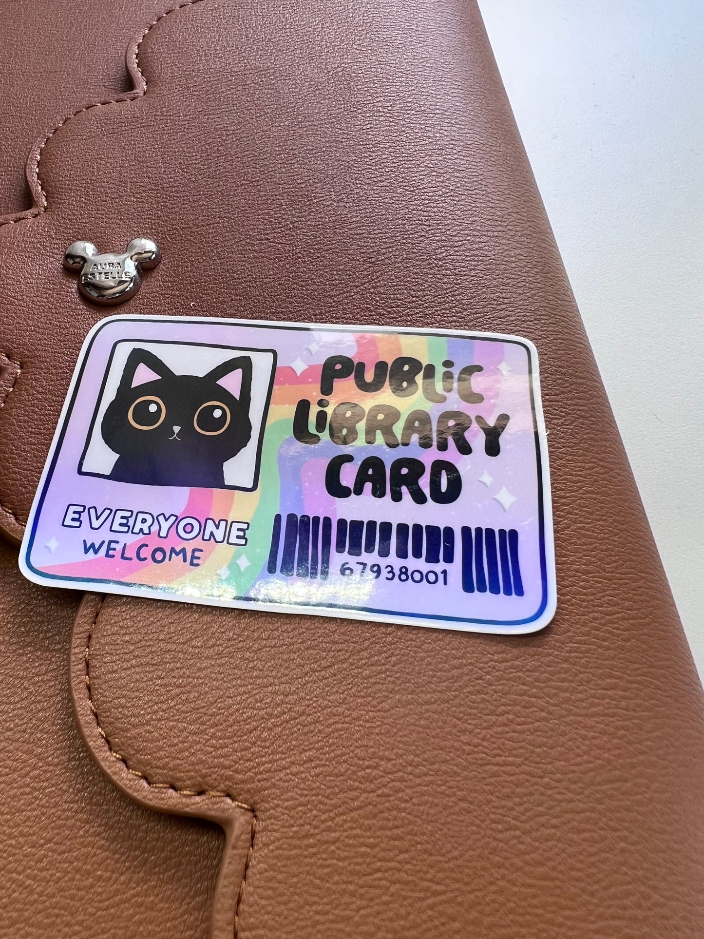 Public Library Card Die Cut Sticker  (b 017)