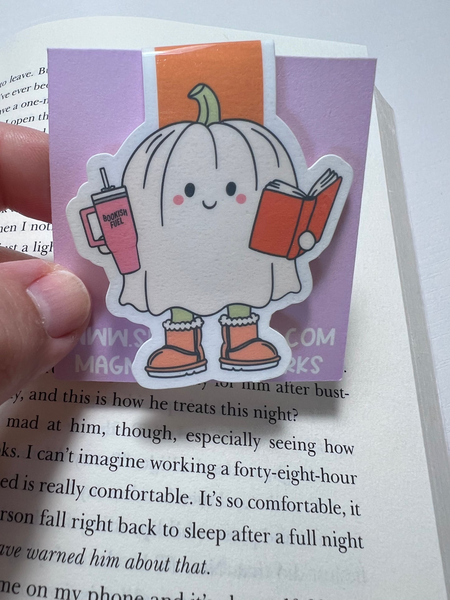 Ghost Bookish Holding Flask Magnetic Bookmark