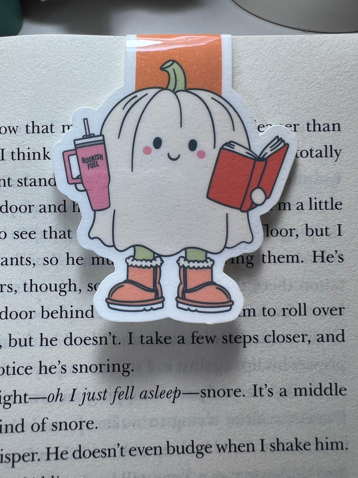 Ghost Bookish Holding Flask Magnetic Bookmark