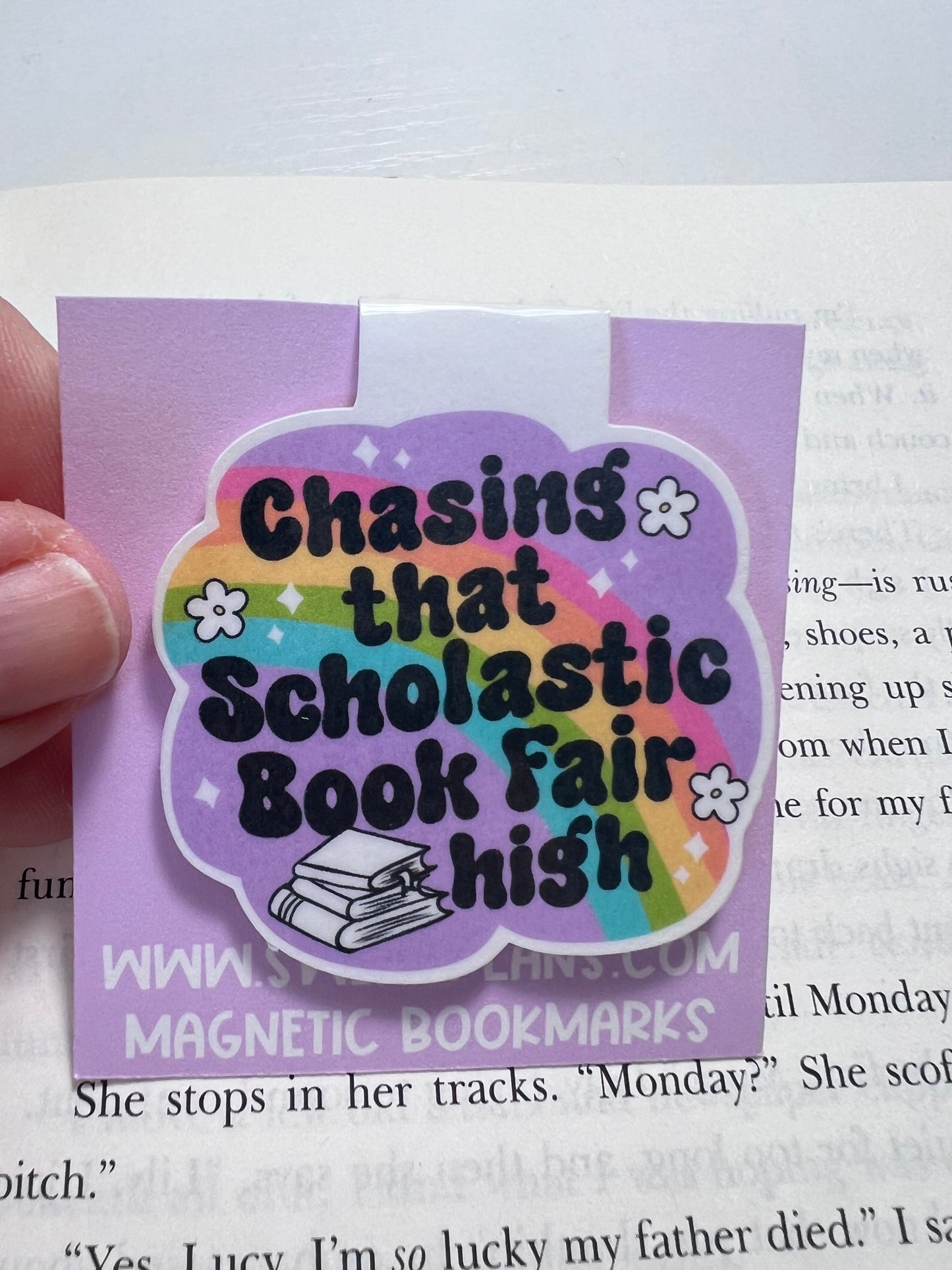 Chasing That Scholastic Book Fair High Magnetic Bookmark