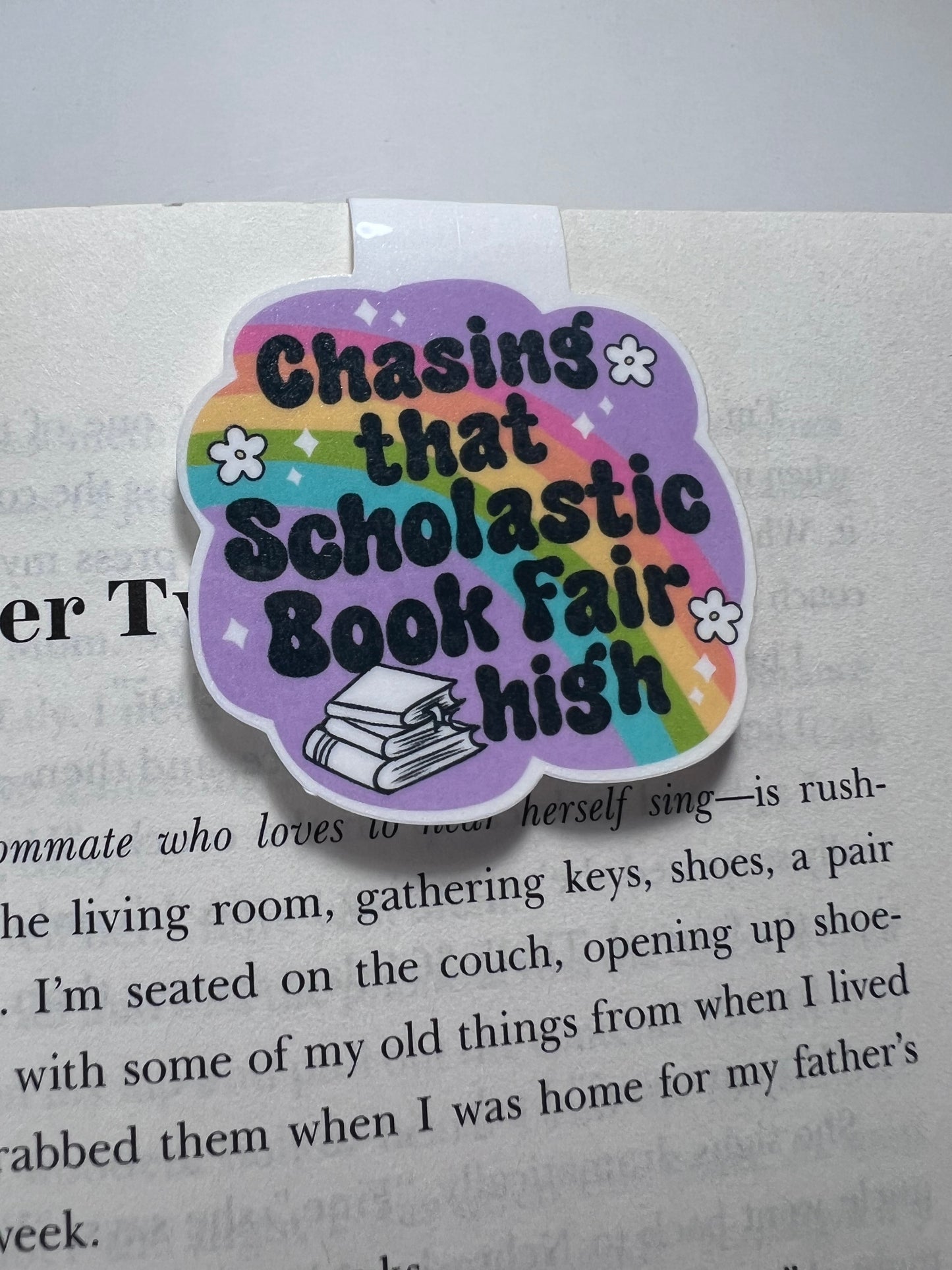 Chasing That Scholastic Book Fair High Magnetic Bookmark