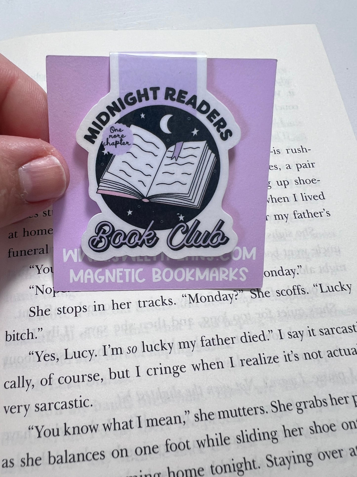 Midnight Reader Book Club Magnetic Bookmark