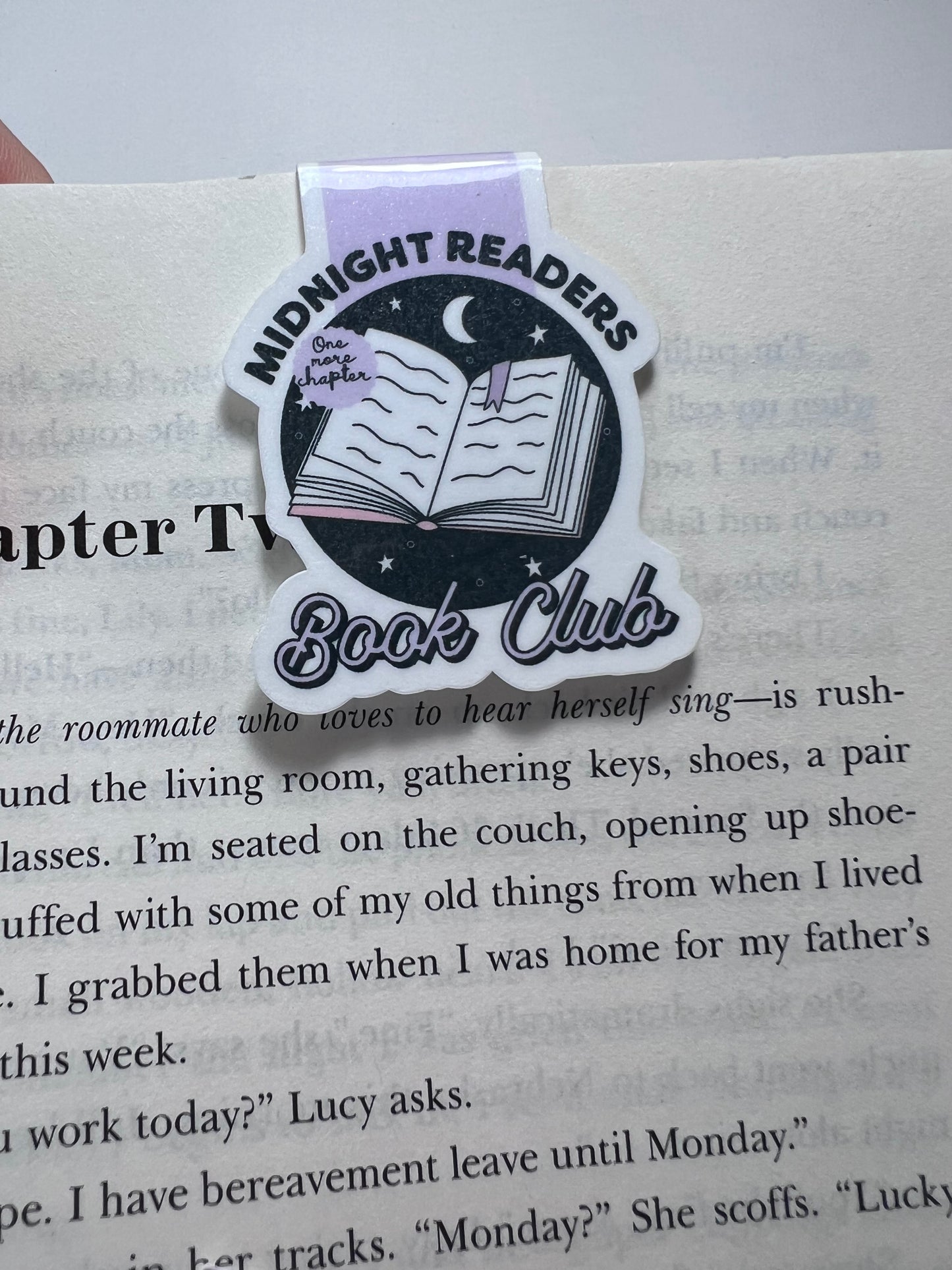 Midnight Reader Book Club Magnetic Bookmark